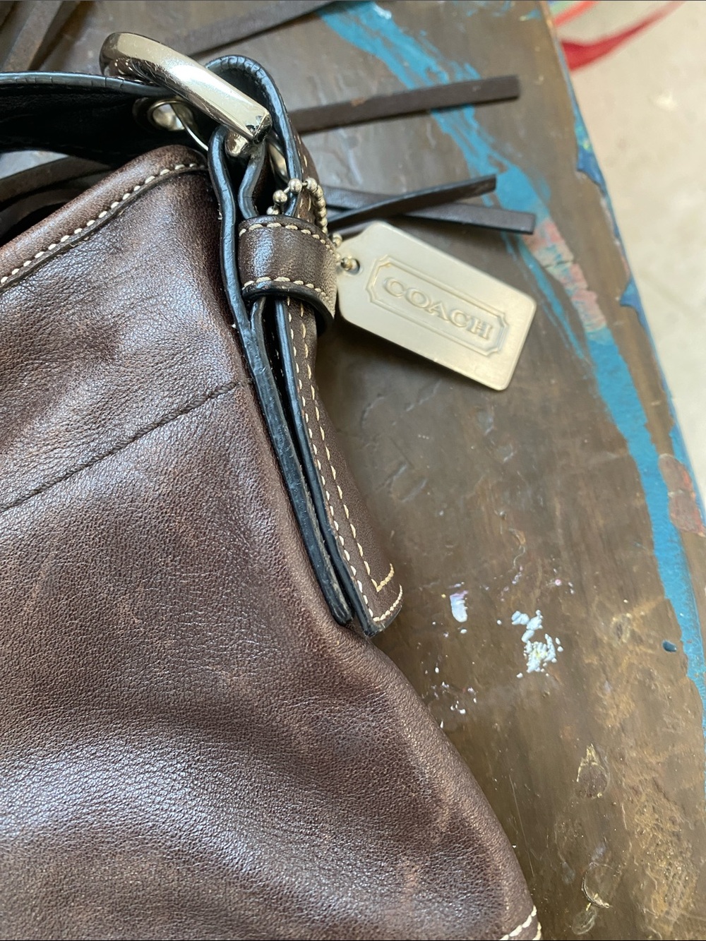 Coach Y2K Soho Hobo Slouchy Shoulder Bag w/ Belt Strap, Chocolate Brown Leather - Picture 2 of 5